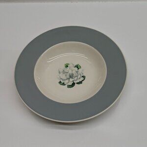 Syracuse China Avalon Rim Soup Bowl 8.75" Magnolia Gardenia USA Vintage